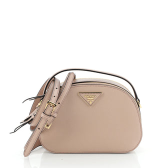 Prada Odette Top Handle Bag Saffiano Leather Small Neutral 4889190