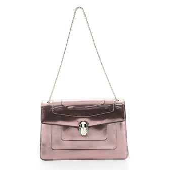 Bvlgari Serpenti Forever Shoulder Bag Metallic Leather Medium