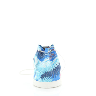 Hermes Soie Cool Handbag Printed Silk and Calfskin Small