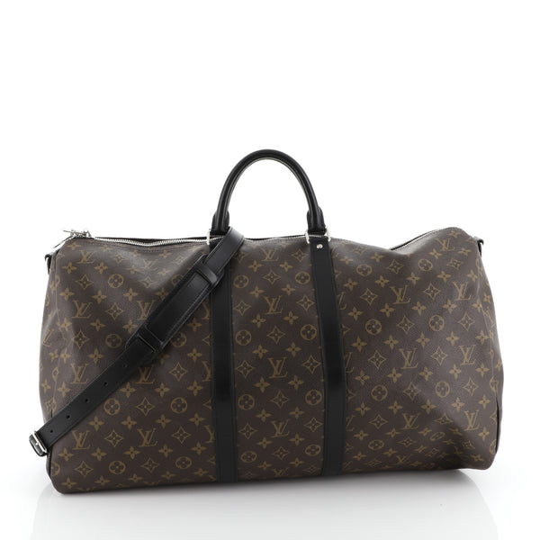 Louis Vuitton Keepall Bandouliere Bag Macassar Monogram Canvas 55 Brown  1584851