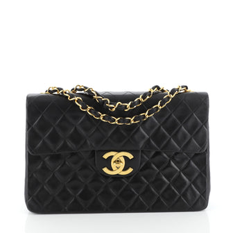Chanel Vintage Classic Single Flap Bag Quilted Lambskin Maxi