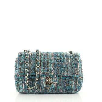 Chanel Classic Single Flap Bag Quilted Tweed and Ribbon Mini