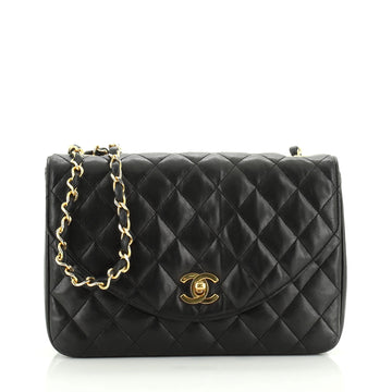 Chanel Vintage Round Flap Bag Quilted Lambskin Small
