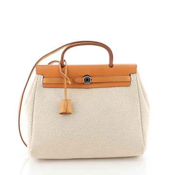Hermes Herbag Toile and Leather PM