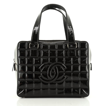 Chanel Chocolate Bar CC Bowler Bag Quilted Patent Medium