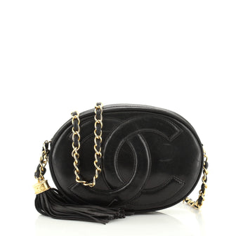 Chanel Vintage Tambourine Crossbody Bag Leather Mini