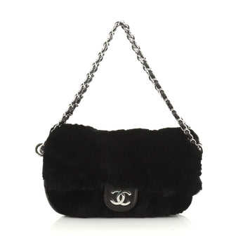 Chanel Vintage CC Flap Bag Lapin Fur Medium