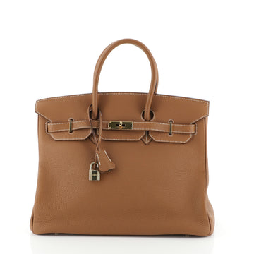 Hermes Birkin Handbag Brown Togo with Gold Hardware 35