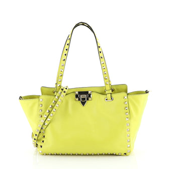 Valentino Colorblock Rockstud Tote Soft Leather Small