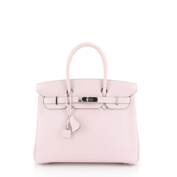 Hermes Birkin Handbag Pink Swift with Palladium Hardware 30