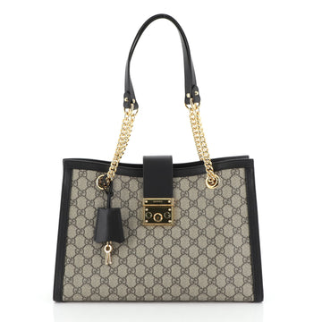 Gucci Padlock Chain Tote GG Coated Canvas Medium