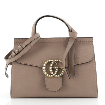 Gucci Pearly GG Marmont Top Handle Bag Leather Small