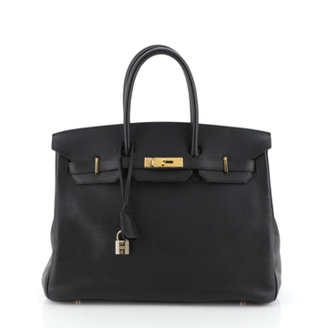 Hermes Birkin Handbag Black Togo with Gold Hardware 35