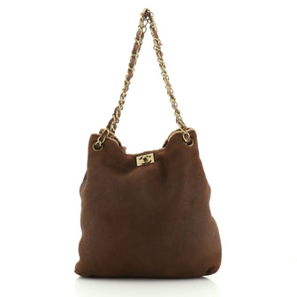 Chanel Vintage Chain Tote Suede Small