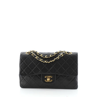 Chanel Vintage Classic Double Flap Bag Quilted Lambskin Small