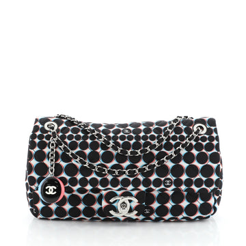 Chanel Flap Bag Quilted Polka Dot Nylon Medium