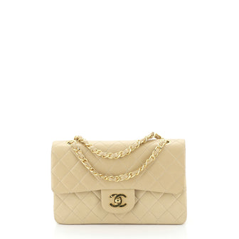 Chanel Vintage Classic Double Flap Bag Quilted Lambskin Small
