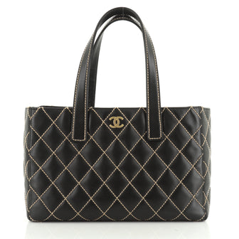 Chanel Surpique Tote Quilted Leather Large