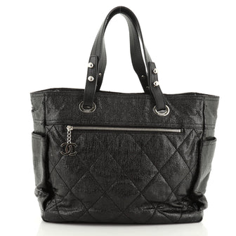 Chanel Biarritz Pocket Tote Quilted Coated Canvas Large