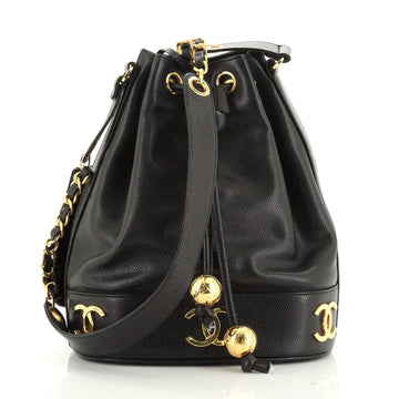 Vintage CC Drawstring Bucket Bag Caviar Small