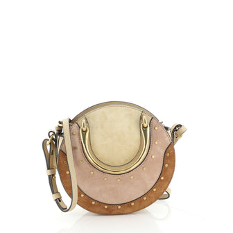 Chloe Pixie Crossbody Bag Studded Suede and Leather Small