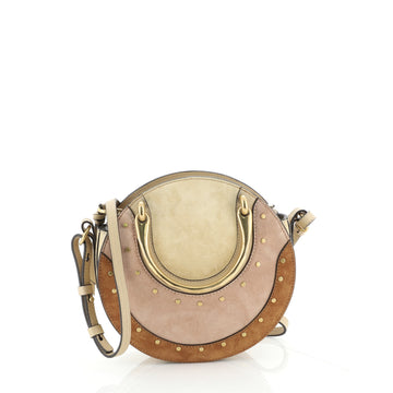 Chloe Pixie Crossbody Bag Studded Suede and Leather Small