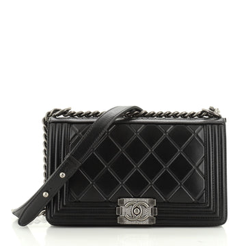 Chanel Paris-Salzburg Boy Flap Bag Embossed Calfskin Old Medium