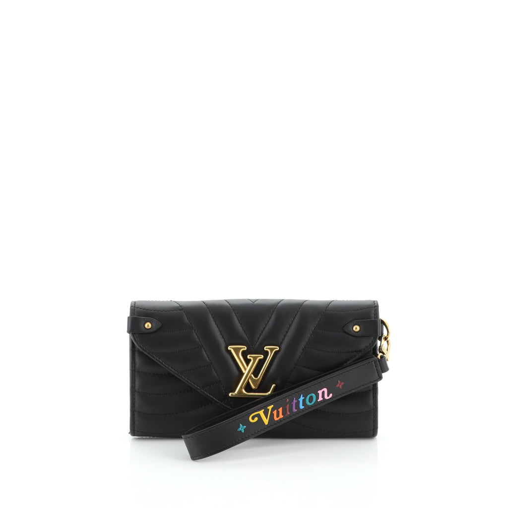 Louis Vuitton New Wave Long Wallet Quilted Leather Black 4900468