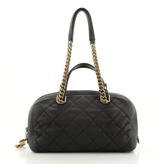 Chanel Chic Chain Bowling Bag Quilted Caviar Medium