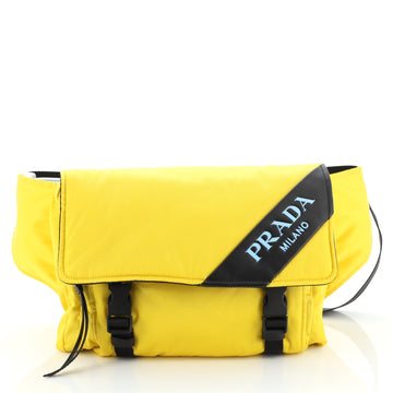 Prada Logo Stripe Messenger Bag Tessuto Medium