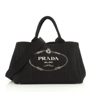 Prada Canapa Convertible Tote Canvas Large