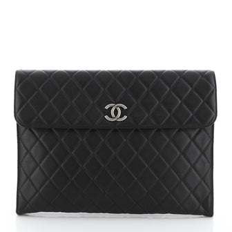 Chanel Flap Portfolio Clutch Quilted Calfskin Large