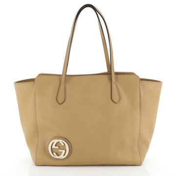 Gucci Grand Prix Interlocking GG Tote Grainy Leather Large
