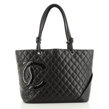 Chanel Cambon Tote Quilted Leather Large