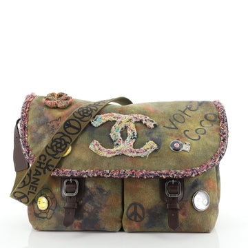Chanel On The Pavements Graffiti Messenger Bag Canvas Large