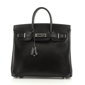 Hermes HAC Birkin Bag Black Box Calf with Palladium Hardware 28