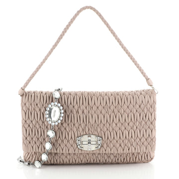 Miu Miu Crystal Clutch Matelasse Leather Large