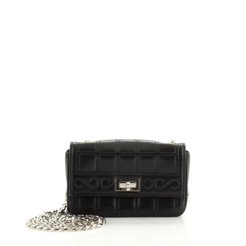 Chanel Vintage Chocolate Bar Mademoiselle Chain Flap Bag Quilted Leather Mini