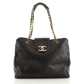 Chanel Vintage Supermodel Weekender Bag Quilted Leather Large