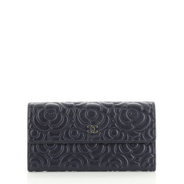 CC Gusset Flap Wallet Camellia Lambskin Long