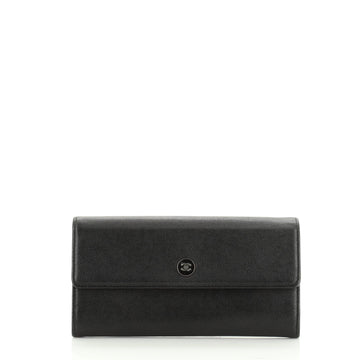 Chanel CC Button Wallet Caviar Long
