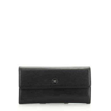 Chanel CC Button Wallet Caviar Long
