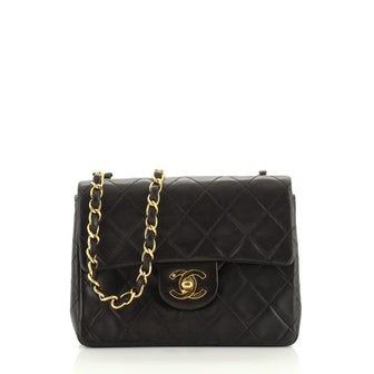 Chanel Vintage Square Classic Single Flap Bag Quilted Lambskin Mini