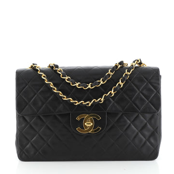 Chanel Vintage Classic Single Flap Bag Quilted Lambskin Maxi