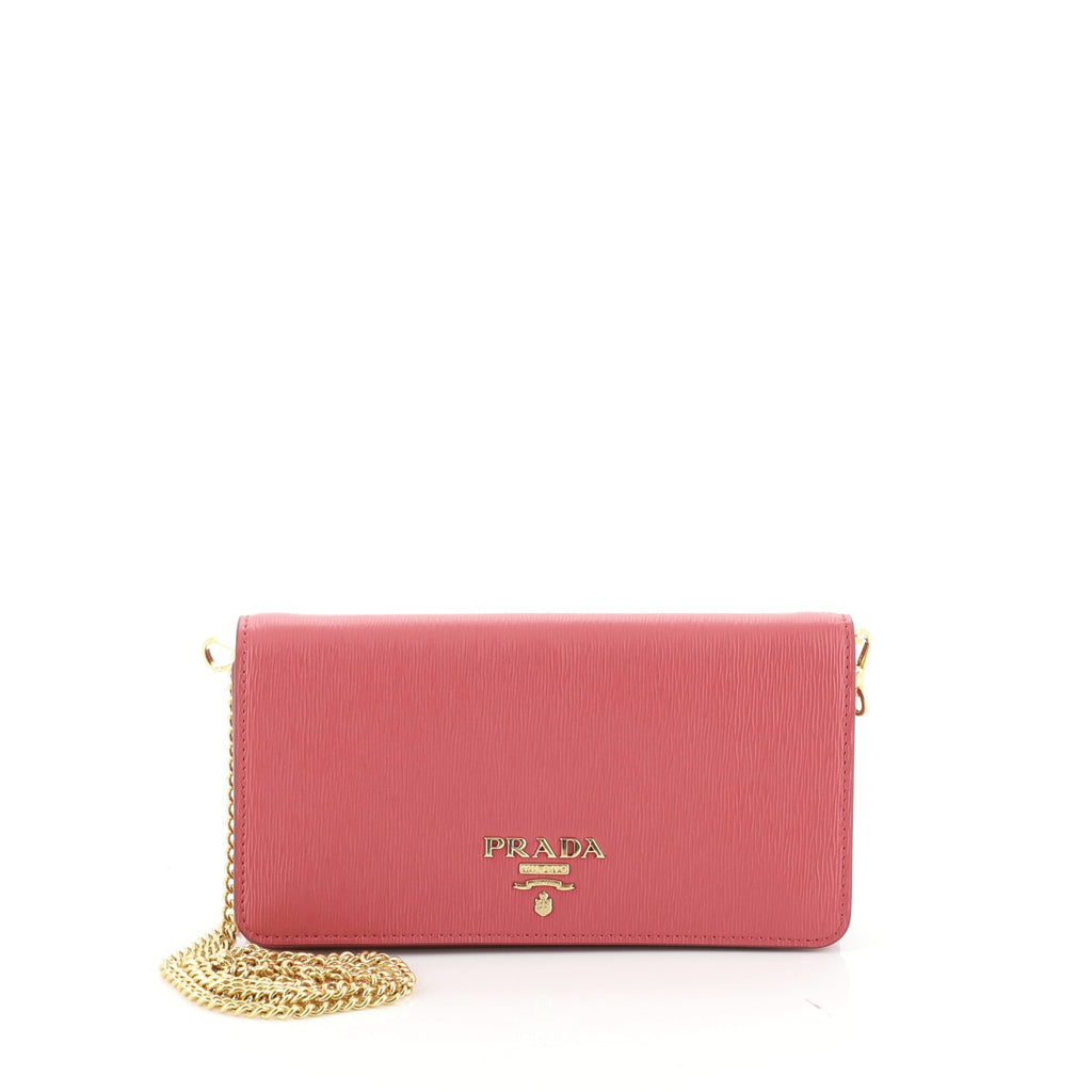 Prada Wallet on Chain Saffiano Leather Pink 49113272