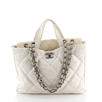 Chanel Portobello Tote Quilted Glazed Calfskin Medium