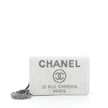 Chanel Deauville Wallet on Chain Coated Canvas 