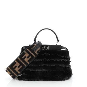 Fendi Peekaboo Bag Fringe Leather Mini