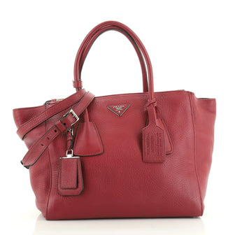 Prada Twin Pocket Tote Cervo Leather Medium