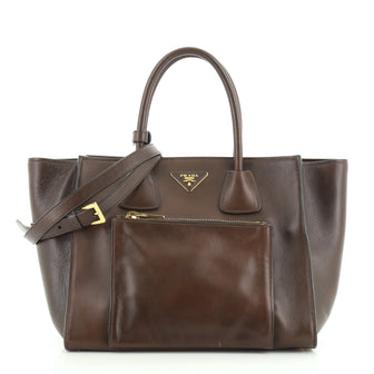 Prada Front Pocket Wing Convertible Tote Soft Calfskin 